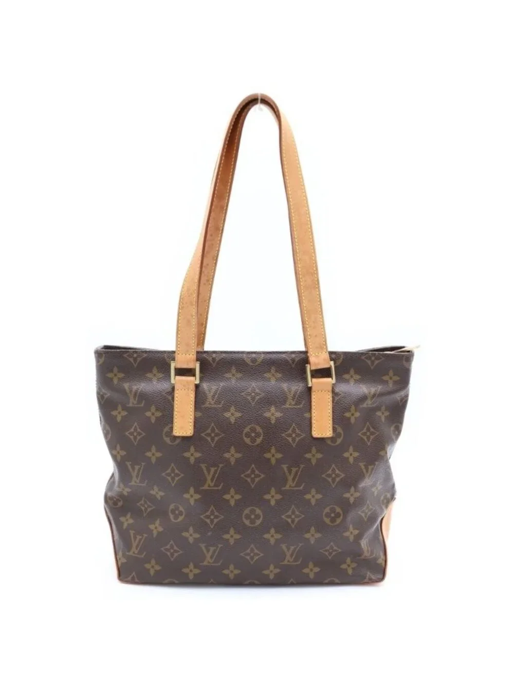 Louis Vuitton Monogram Cabas Piano Leather Tote Brown